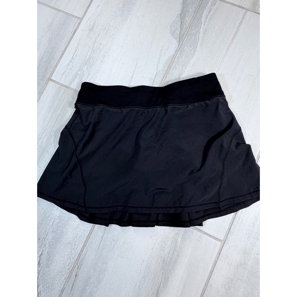 Lululemon Pace Rival Skirt Tall Black Pleated Tennis Skort Size 6 W4805S